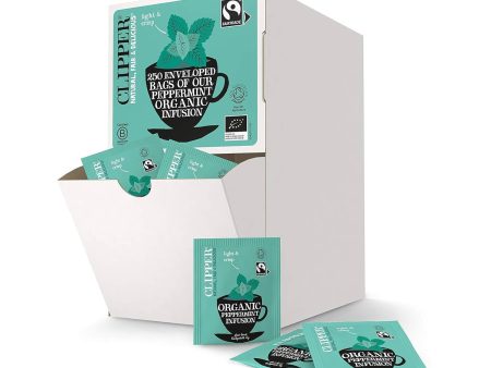 CLIPPER ENVELOPED & TAGGED PEPPERMINT TEA BAGS x 250 on Sale