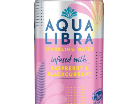 AQUA LIBRA RASPBERRY & BLACKCURRENT CANS (330ml) x 24 Online Sale