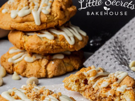 Little Secrets Bakehouse Gluten Free Macadamia, White Chocolate & Caramel Loaded Cookie Sale