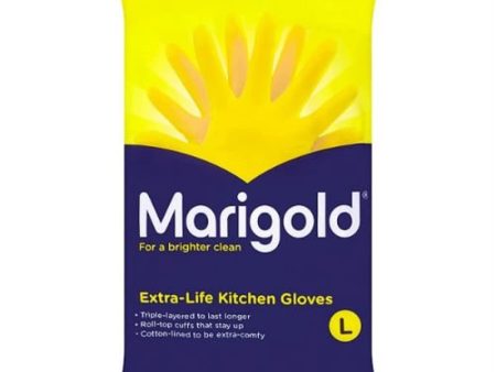 MARIGOLD EXTRA-LIFE KITCHEN GLOVES YELLOW LARGE - PAIR Online