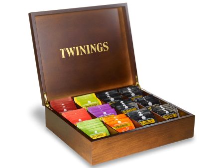 TWININGS 12 COMPARTMENT WOODEN TEA DISPLAY BOX For Discount