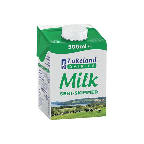 LAKELAND DAIRIES UHT SEMI SKIMMED MILK (500ml) x 12 Online