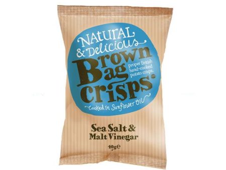 BROWN BAG SEA SALT & MALT VINEGAR CRISPS (40g) x 20 For Sale