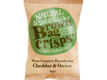 BROWN BAG CHEDDAR & ONION CRISPS (40g) x 20 Fashion