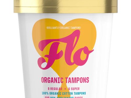 FLO NON APPLICATOR ORGANIC COTTON TAMPONS COMBO (16 pack) x 12 Online Sale