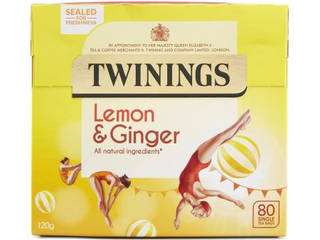 TWININGS LEMON & GINGER LOOSE TEA BAGS (80 bags) x 4 on Sale