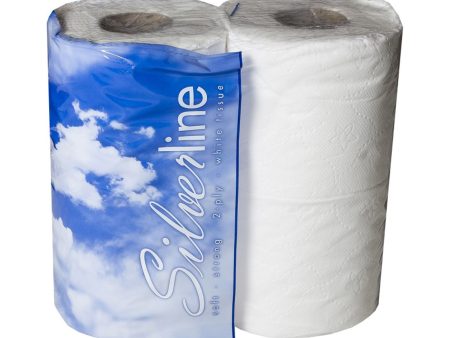 SILVERLINE SUPER SOFT 2 PLY TOILET ROLLS (4-roll packs) x 10 Online Sale