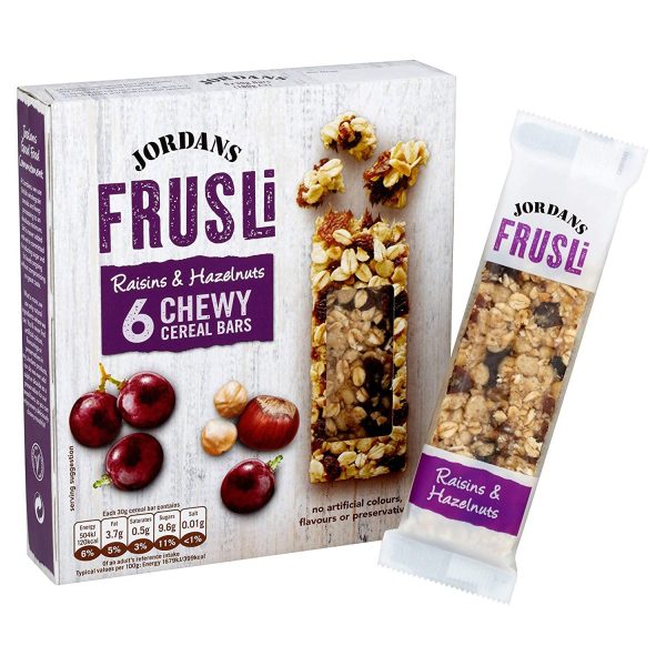 JORDANS FRUSLI RAISIN & HAZELNUT CEREAL BARS (30g) x 36 Hot on Sale