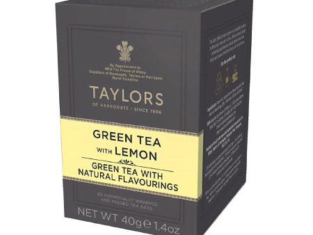 TAYLORS OF HARROGATE GREEN TEA WITH LEMON TEA BAGS (20 bags) For Sale