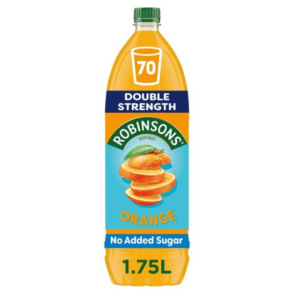 ROBINSONS DOUBLE CONCENTRATE NO ADDED SUGAR ORANGE (1.75L) Online