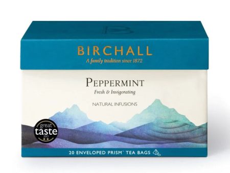 BIRCHALL PEPPERMINT TAG & ENVELOPE PRISM TEA BAGS (20 bags) Online now