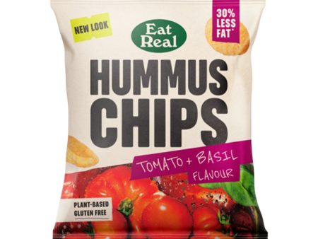 EAT REAL HUMMUS CHIPS TOMATO & BASIL (22g) x 24 For Sale