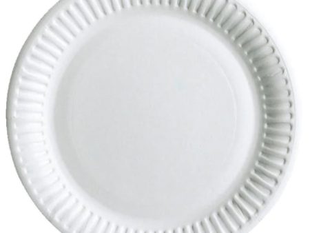 9in LINED BOARD PAPER PLATES WHITE (100-pack) x 10 Fashion