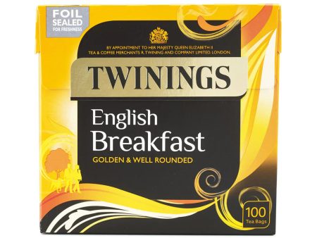 TWININGS ENGLISH BREAKFAST TEA BAGS (100 bags) For Cheap