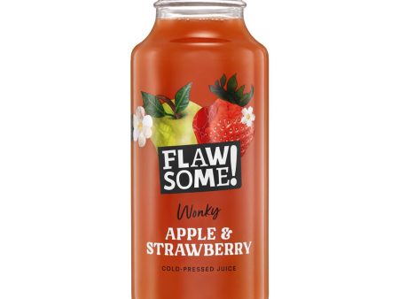 FLAWSOME! APPLE & STRAWBERRY JUICE GLASS BOTTLES (250ml) x 12 on Sale