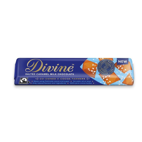 DIVINE SALTED CARAMEL CHOCOLATE BARS (35g) x 30 on Sale