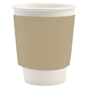 KRAFT CARD CORRUGATED PAPER CUP SLEEVES (fits 8oz 10oz cups) x 1000 Supply