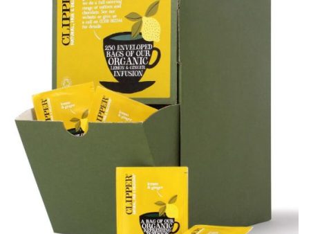 CLIPPER ENVELOPED & TAGGED LEMON & GINGER TEA BAGS x 250 Online Hot Sale