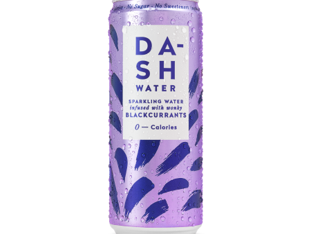 DASH WATER SPARKLING BLACKCURRANT CANS (330ml) x 12 For Sale