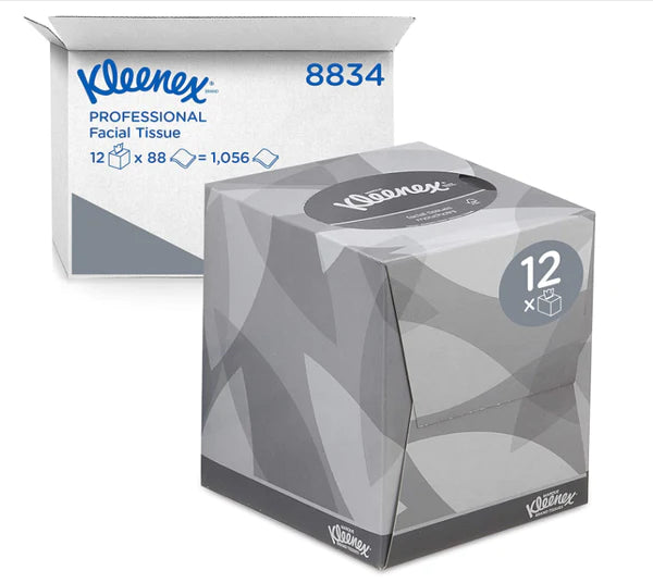 KLEENEX WHITE FACIAL TISSUE CUBES (90-sheets) x 12 For Discount