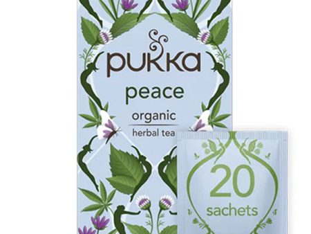 PUKKA TEA PEACE INDIVIDUALLY WRAPPED ENVELOPED TEA BAGS (20 pack) Sale