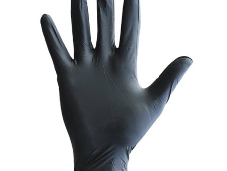 BLACK NITRILE POWDER FREE GLOVES - LARGE x 100 Discount