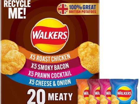 WALKERS MEATY VARIETY CRISPS (25g) x 20 For Sale