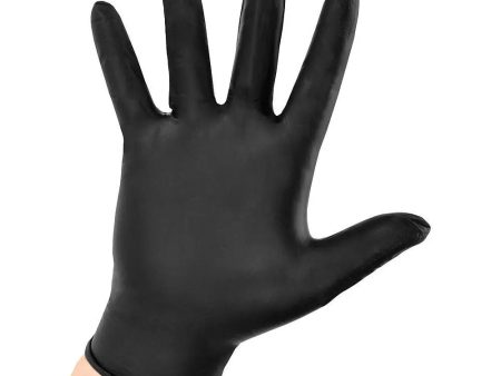 DISPOSABLE BLACK NITRILE GLOVES POWDER FREE MEDIUM x 100 Cheap