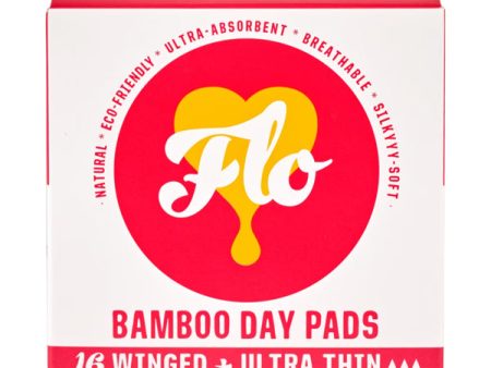 FLO WINGED AND ULTRA THIN BAMBOO DAY PADS (16 pack) x 8 Supply