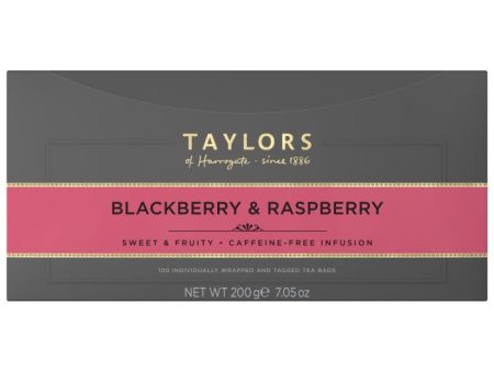 TAYLORS OF HARROGATE BLACKBERRY & RASPBERRY TAG & ENVELOPE TEA BAGS (100 bags) For Sale