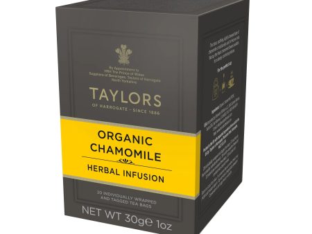 TAYLORS OF HARROGATE ORGANIC CHAMOMILE TAG & ENVELOPE TEA BAGS (100 bags) Online Hot Sale