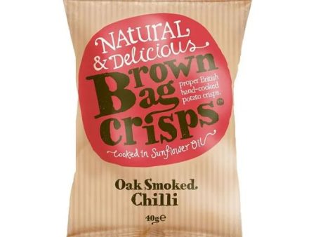 BROWN BAG OAK SMOKED CHILLI CRISPS (40g) x 20 For Sale