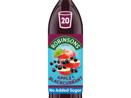 ROBINSONS DOUBLE CONCENTRATE NO ADDED SUGAR APPLE & BLACKCURRANT SQUASH (1.75L) For Discount