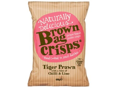 BROWN BAG TIGER PRAWN, CHILLI & LIME CRISPS (40g) x 20 Online Hot Sale