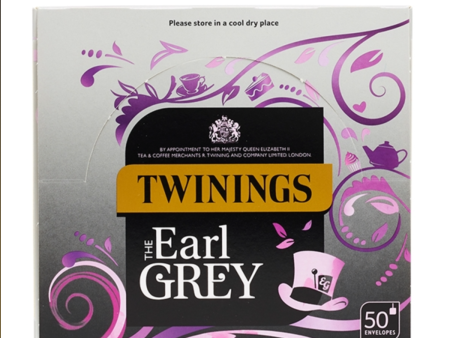 TWININGS EARL GREY TAG & ENVELOPE TEA BAGS (50 bags) Sale