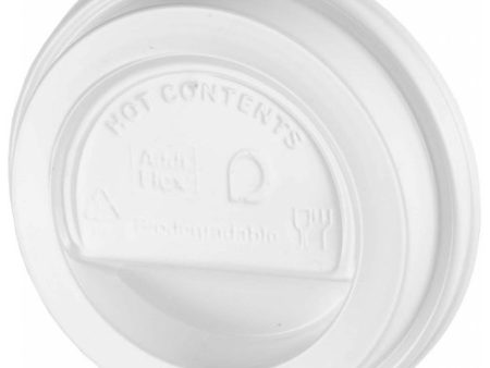 WHITE PS PLASTIC SIP THROUGH LIDS FOR 8OZ CUPS (80mm) For Sale