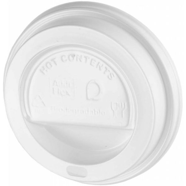 WHITE PS PLASTIC SIP THROUGH LIDS FOR 8OZ CUPS (80mm) For Sale