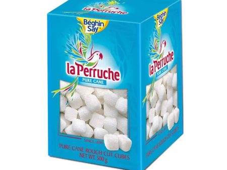 LA PERRUCHE ROUGH CUT WHITE PURE CANE SUGAR CUBES (500g) on Sale