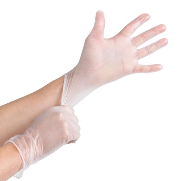 DISPOSABLE VINYL GLOVES POWDER FREE MEDIUM x 100 Online Hot Sale