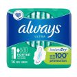 ALWAYS ULTRA NORMAL PLUS SANITARY TOWELS WITH WINGS (14 pack) x 16 Online Hot Sale