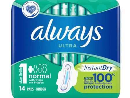 ALWAYS ULTRA NORMAL PLUS SANITARY TOWELS WITH WINGS (14 pack) x 16 Online Hot Sale