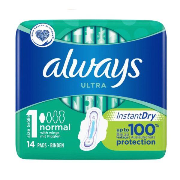 ALWAYS ULTRA NORMAL PLUS SANITARY TOWELS WITH WINGS (14 pack) x 16 Online Hot Sale