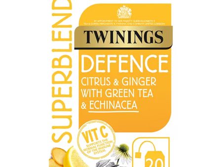 TWININGS SUPERBLENDS DEFENCE ENVELOPED TEA BAGS (20 bags) x 4 Discount