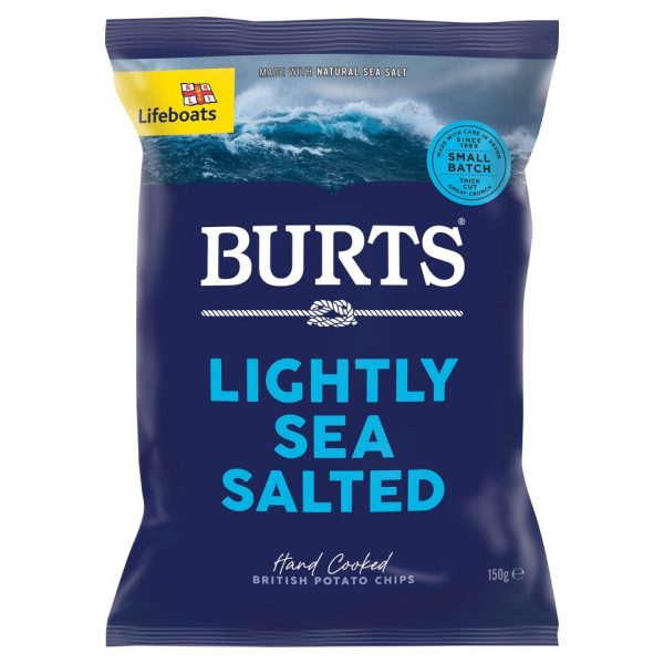 BURTS CHIPS LIGHTLY SEA SALTED CRISPS (150g) x 10 Discount