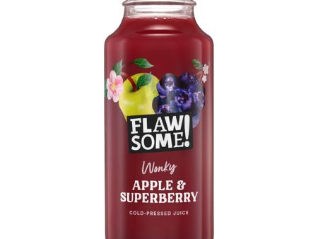 FLAWSOME! APPLE & SUPERBERRY JUICE GLASS BOTTLES (250ml) x 12 For Cheap