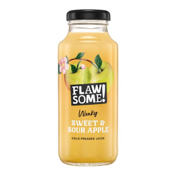 FLAWSOME! SWEET & SOUR APPLE JUICE GLASS BOTTLES (250ml) x 12 Cheap