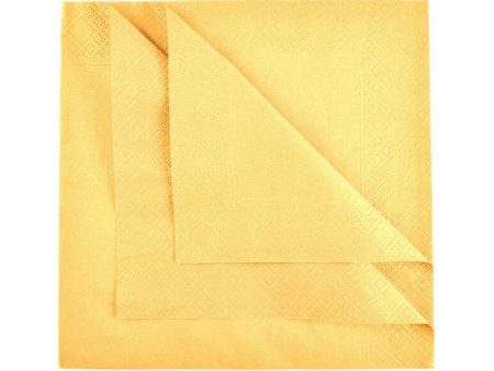 2 PLY 41cm NAPKINS YELLOW x 2000 For Sale