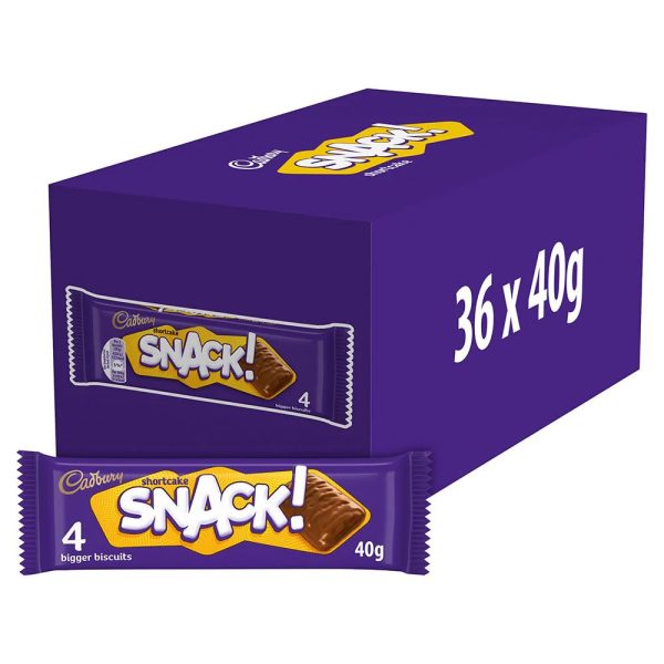 CADBURY SNACK CHOCOLATE SHORTCAKE BISCUITS x 36 For Sale