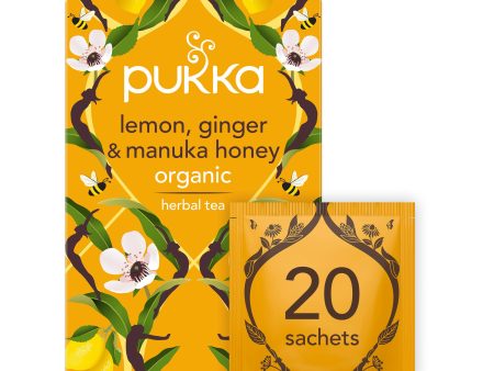 PUKKA LEMON, GINGER & MANUKA HONEY TEA (20 bags) Online Sale