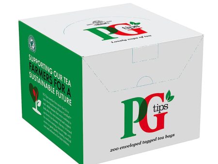 PG TIPS PREMIUM ONE CUP TAG & ENVELOPE TEA BAGS (200 bags) For Cheap